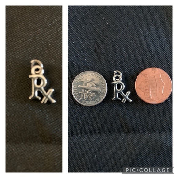 RX Charm, Silver Tone perfect for necklace, bracelet, pens, gifts - Picture 2 of 4